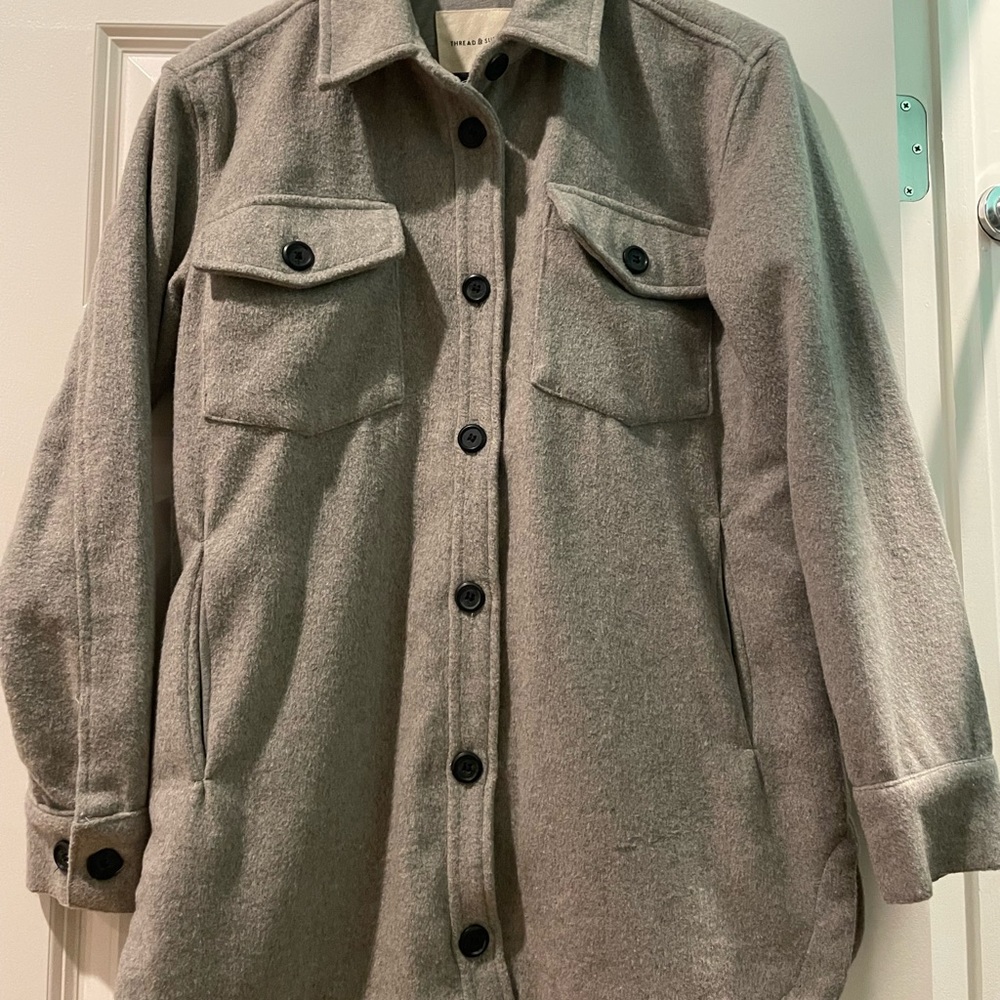 Thread & Supply Tops | Treasure & Bond Gray Shacket